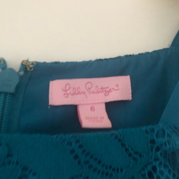 Lilly Pulitzer Kayleigh Lace Shift Dress Tidal Wave - Picture 8 of 9